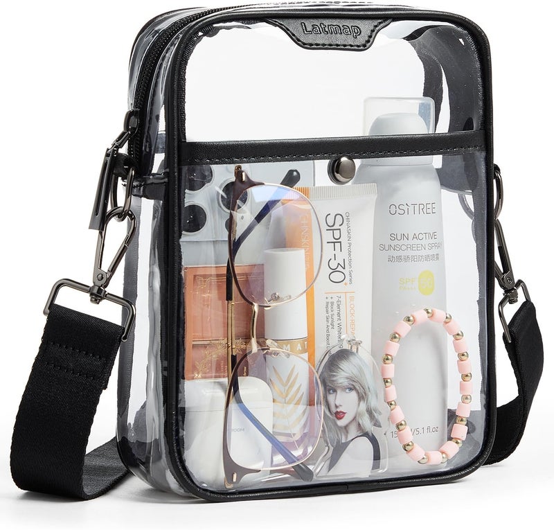 LATMAP Clear bags Stadium Approved Crossbody Sling Bag Fanny Pack Backpack Purses for Women Men Belt bag for stadium events - Image 1